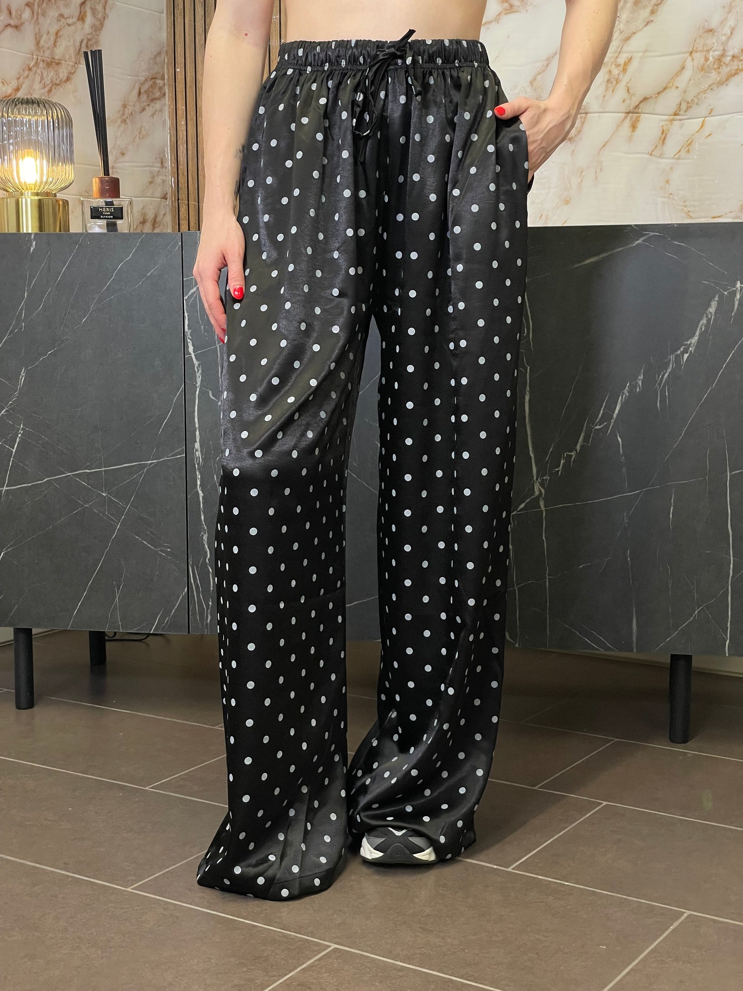 Pantalone Satin a Pois