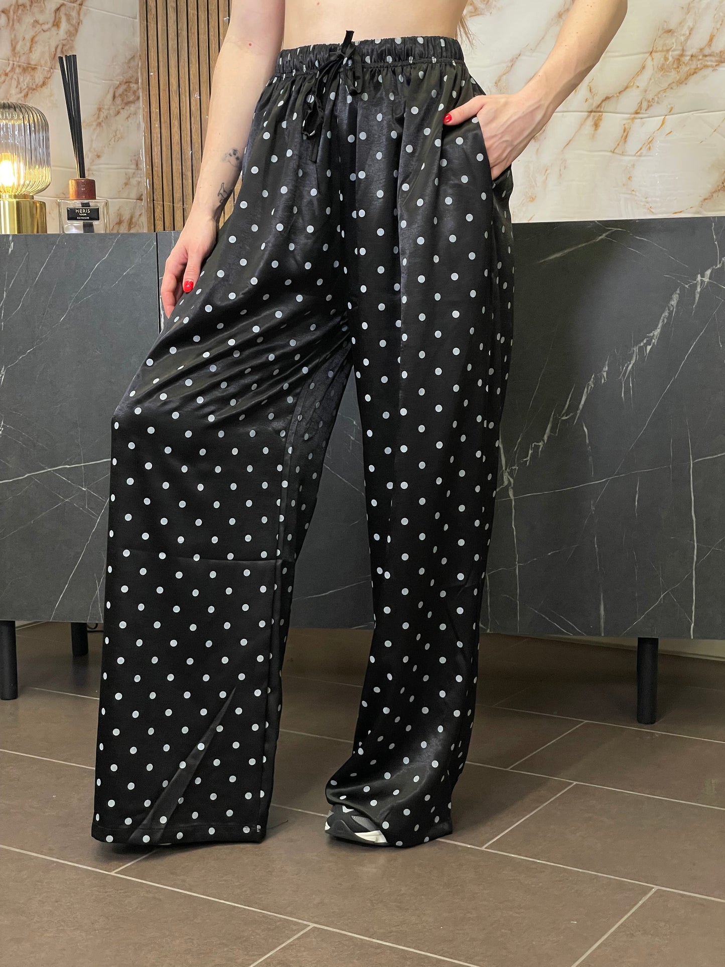 Pantalone Satin a Pois
