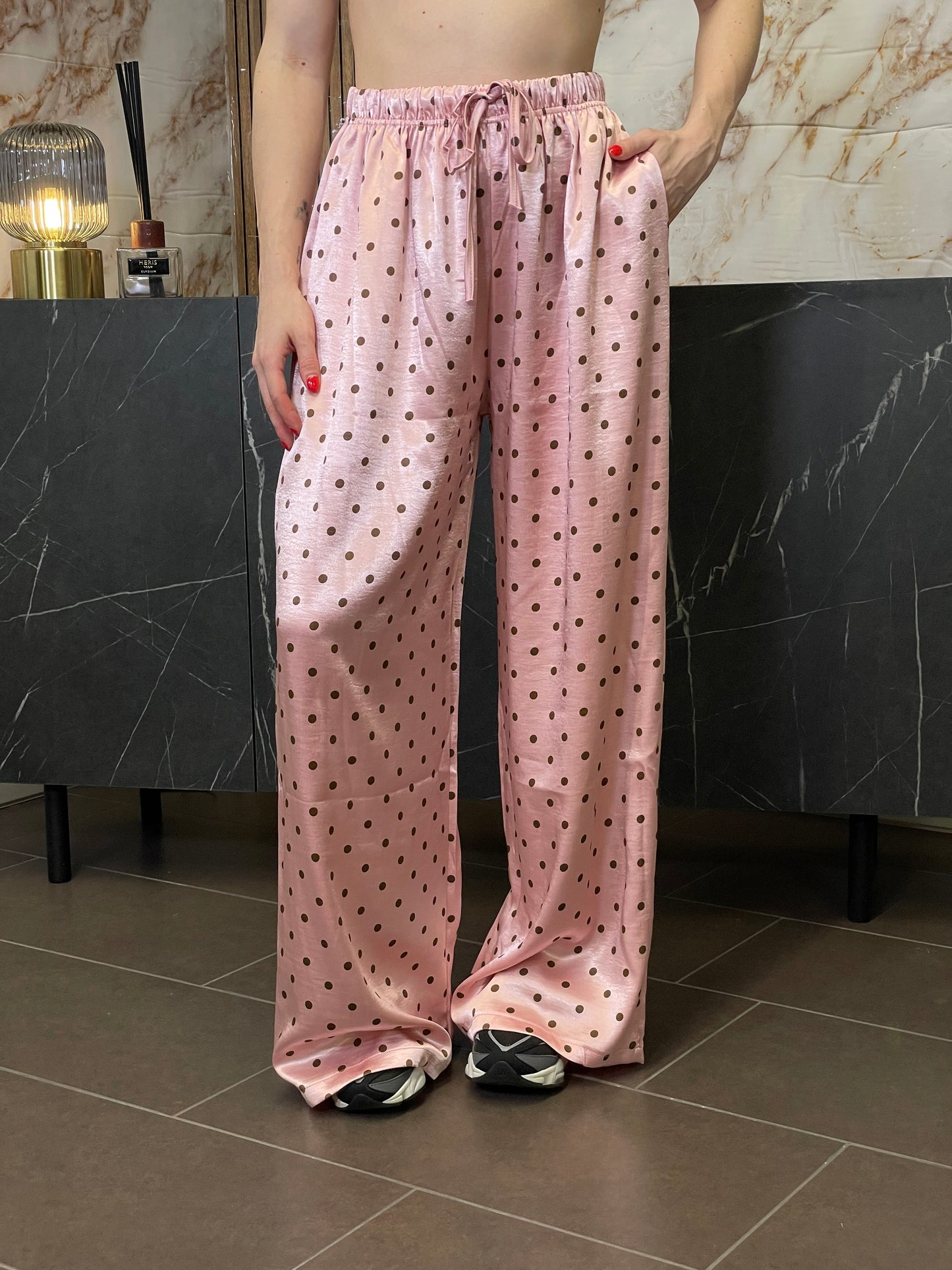 Pantalone Satin a Pois