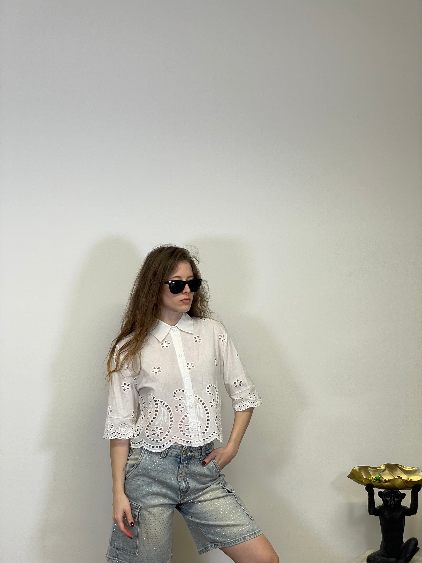 Camicia Crop Sangallo