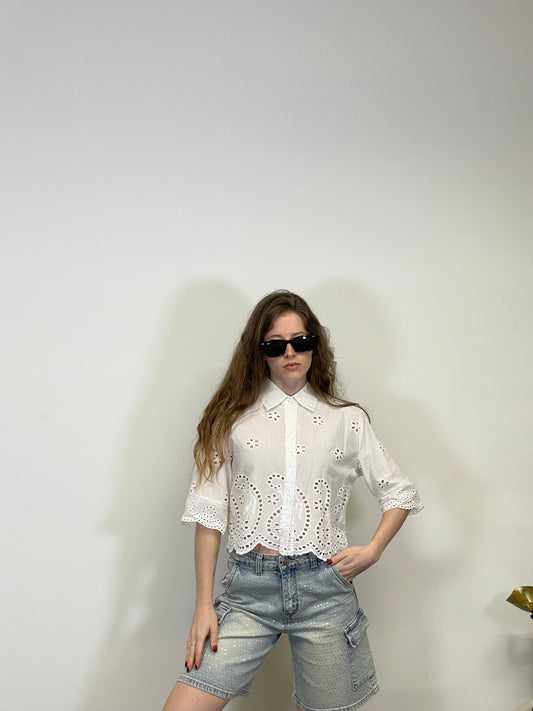Camicia Crop Sangallo
