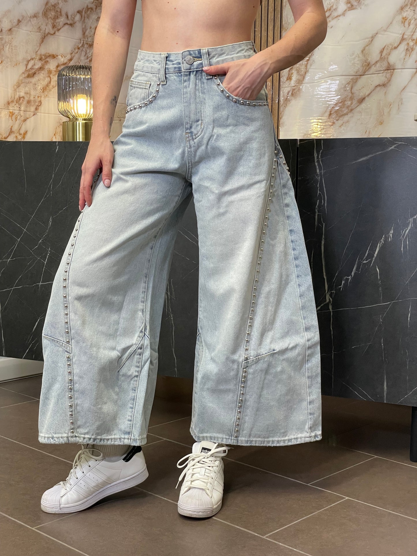 Jeans Hip Hop Borchiato
