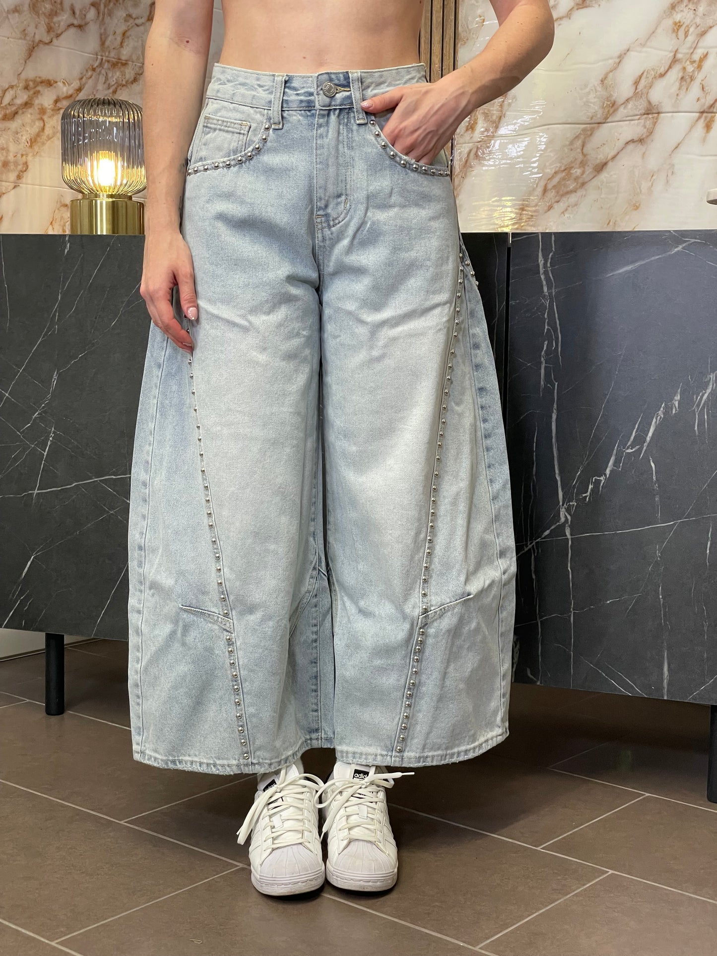 Jeans Hip Hop Borchiato